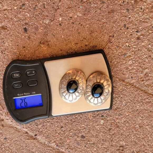 .Absolutely stunning vintage Native American handmade onyx stampwork large state - Picture 9 of 16